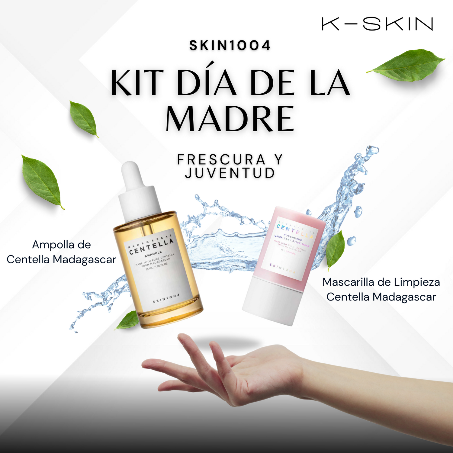 Kit Día de Madre Skin1004 - Mascarilla de Limpieza Centella Pomerizing Quick Clay Stick + Ampolla de Centella