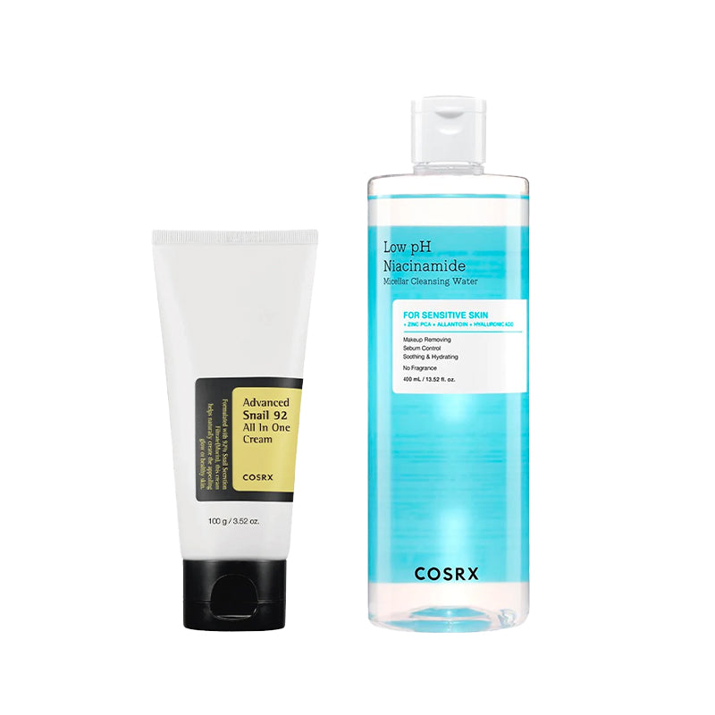 Pack Duo Cosrx - Snail 92 All in One Cream + Agua Micelar con Niacinamida