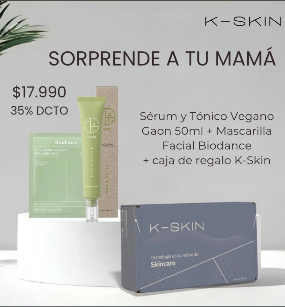 Kit Día de la Madre - Sérum y Tónico Vegano Gaon 50ml + Mascarilla Facial Biodance Refrescante